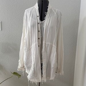 Free People Summer Daydream Tunic Shirt Button Down Shirt